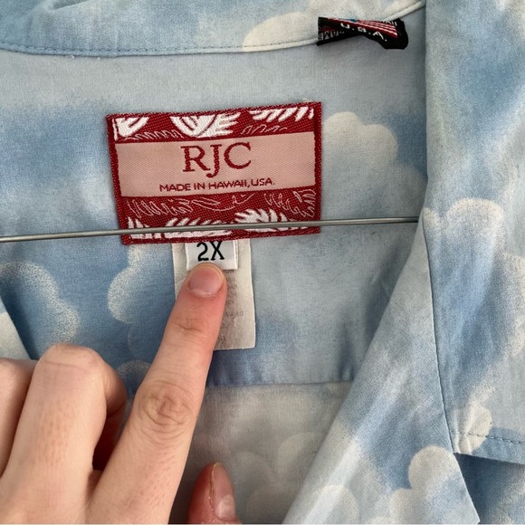 Vintage Men’s Blue Hawaiian Shirt With Palm Trees - Picture 7 of 8